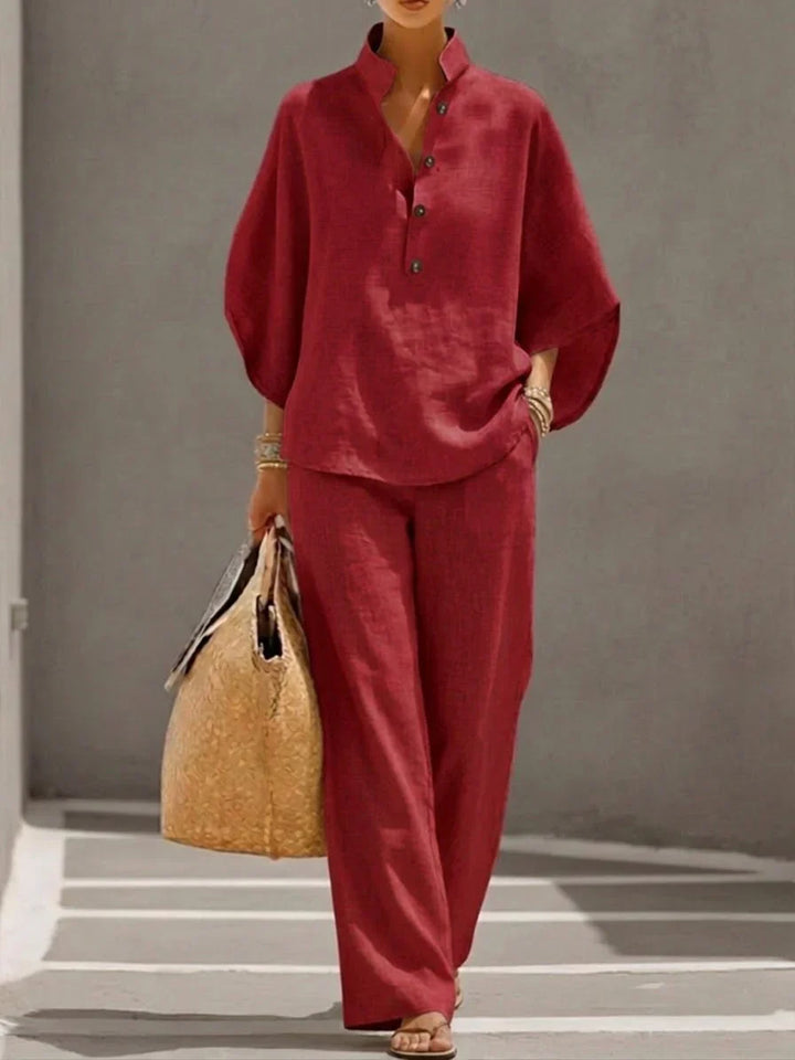 Maribel™ | Batwing Sleeve and Wide Leg Pants Set